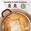 SENSARTE Enameled Cast Iron Dutch Oven 6.5 Quart Nonstick Casserole Cooking Pot with Lid Dual Handles Non-toxic Cooking Pot for Baking, Stews, Braising, Roasting, Oven Safe up to 500°F, Stovetop Compatible(Burgundy Red)