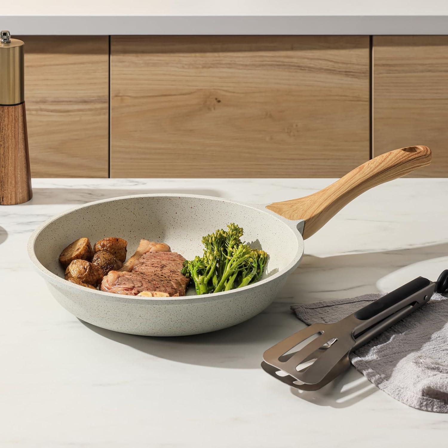 image:imageSENSARTE Frying Pan Bakelite Handle Repalcement Only Compatible Classic Granite Series Frying Pans 951011125Inch and Saute PansNatural