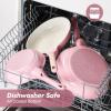 SENSARTE Nonstick Ceramic Frying Pan Skillet, 9.5 Inch Omelet Pan, Healthy Non Toxic Chef Pan, Induction Compatible Egg Pan with Heat Resistant Handle, PFAS-Free(Sakura Pink)