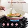 SENSARTE Nonstick Ceramic Frying Pan Skillet, 9.5 Inch Omelet Pan, Healthy Non Toxic Chef Pan, Induction Compatible Egg Pan with Heat Resistant Handle, PFAS-Free(Sakura Pink)