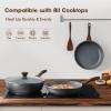 SENSARTE Nonstick Ceramic Frying Pan Skillet, 9.5 Inch Omelet Pan, Healthy Non Toxic Chef Pan, Induction Compatible Egg Pan with Heat Resistant Handle, PFAS-Free(Gray)