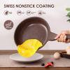 SENSARTE Nonstick Ceramic Frying Pan Skillet, 9.5 Inch Omelet Pan, Healthy Non Toxic Chef Pan, Induction Compatible Egg Pan with Heat Resistant Handle, PFAS-Free(Toffee Brown)