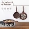 SENSARTE Nonstick Ceramic Frying Pan Skillet, 9.5 Inch Omelet Pan, Healthy Non Toxic Chef Pan, Induction Compatible Egg Pan with Heat Resistant Handle, PFAS-Free(Toffee Brown)