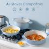 SENSARTE Nonstick Ceramic Frying Pan Skillet, 9.5 Inch Omelet Pan, Healthy Non Toxic Chef Pan, Induction Compatible Egg Pan with Heat Resistant Handle, PFAS-Free(Glacer Blue)