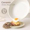 SENSARTE Nonstick Ceramic Frying Pan Skillet, 9.5 Inch Omelet Pan, Healthy Non Toxic Chef Pan, Induction Compatible Egg Pan with Heat Resistant Handle, PFAS-Free(Antique White)
