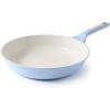 SENSARTE Nonstick Ceramic Frying Pan Skillet, 9.5 Inch Omelet Pan, Healthy Non Toxic Chef Pan, Induction Compatible Egg Pan with Heat Resistant Handle, PFAS-Free(Glacer Blue)