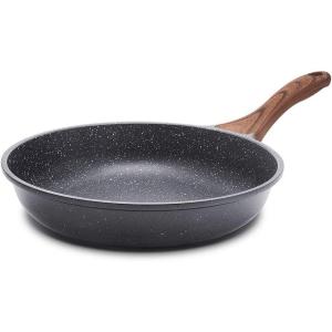 SENSARTE Nonstick Ceramic Frying Pan Skillet, 9.5 Inch Omelet Pan, Healthy Non Toxic Chef Pan, Induction Compatible Egg Pan with Heat Resistant Handle, PFAS-Free(Gray)