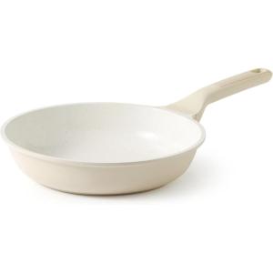 SENSARTE Nonstick Ceramic Frying Pan Skillet, 9.5 Inch Omelet Pan, Healthy Non Toxic Chef Pan, Induction Compatible Egg Pan with Heat Resistant Handle, PFAS-Free(Antique White)