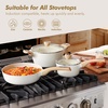 SENSARTE Ceramic Cookware Sets, Pots and Pans Set Non stick, 14 Piece Induction Cookware, Non toxic Healthy Non Stick Kitchen Cooking Set, with Frying Pans Set, PFAS PTFE PFOA PFOS Free(Ceramic White)
