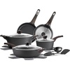 SENSARTE Ceramic Cookware Sets, Pots and Pans Set Non stick, 14 Piece Induction Cookware, Non toxic Healthy Non Stick Kitchen Cooking Set, with Frying Pans Set, PFAS PTFE PFOA PFOS Free(Classic Black)