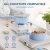 SENSARTE Ceramic Nonstick Saucepan with Lid 1.5 Quarts, Small Kitchen Cooking Pot with Stay Cool Handle, Induction Compatible, Ceramic Coating, Free of Intentionally Added PTFE/PFOA/PFAS, Green(Glacier Blue)