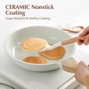 SENSARTE Nonstick Ceramic Frying Pan with Lid 8 Inch Omelette Pan Skillet, Free of Intentionally Added PFAS/PTFE Non-toxic Chef’s Pan Induction Compatible Pan, Heat Resistant Handle, Glacier Blue(White Ceramic)