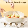 SENSARTE Ceramic Nonstick Frying Pan Skillet with Lid, 12 Inch Large Deep Frying Pan, 5 QT Saute Pan, Induction Pan, Healthy Non Toxic Cooking Pan with Helper Handle, PFOA PFAS PTFE Free(Ceramic White)